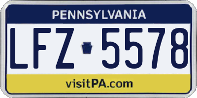 PA license plate LFZ5578