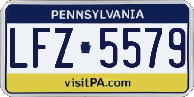 PA license plate LFZ5579