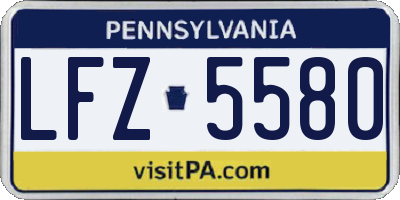 PA license plate LFZ5580