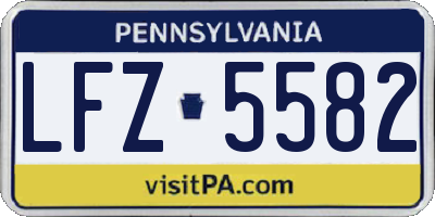 PA license plate LFZ5582