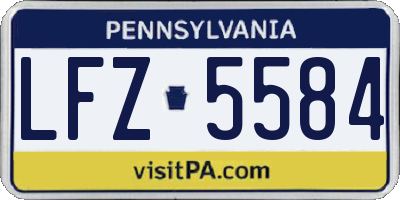 PA license plate LFZ5584