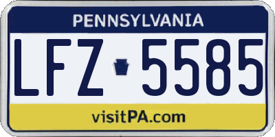 PA license plate LFZ5585
