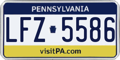 PA license plate LFZ5586
