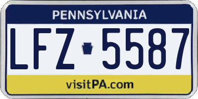 PA license plate LFZ5587