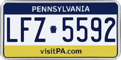 PA license plate LFZ5592