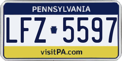 PA license plate LFZ5597
