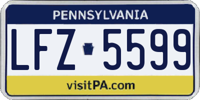 PA license plate LFZ5599