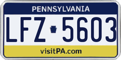 PA license plate LFZ5603