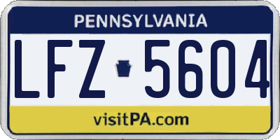 PA license plate LFZ5604