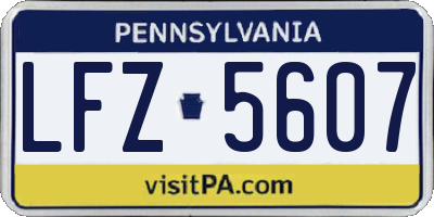 PA license plate LFZ5607