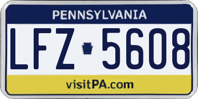 PA license plate LFZ5608