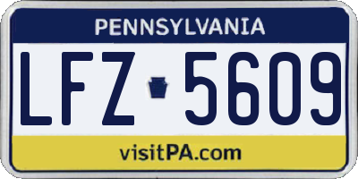 PA license plate LFZ5609