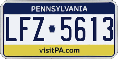 PA license plate LFZ5613