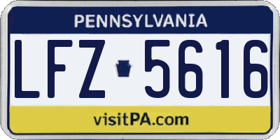 PA license plate LFZ5616