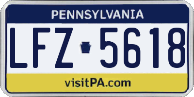 PA license plate LFZ5618