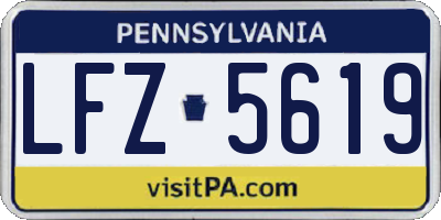 PA license plate LFZ5619