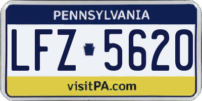 PA license plate LFZ5620
