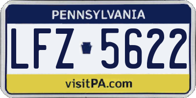 PA license plate LFZ5622