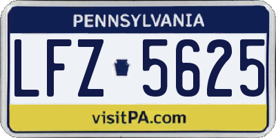 PA license plate LFZ5625