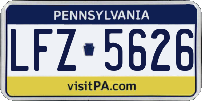 PA license plate LFZ5626