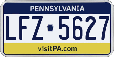 PA license plate LFZ5627