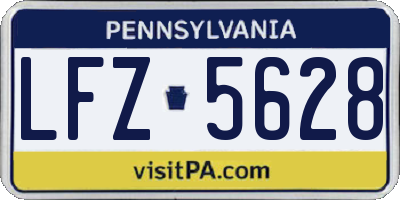 PA license plate LFZ5628