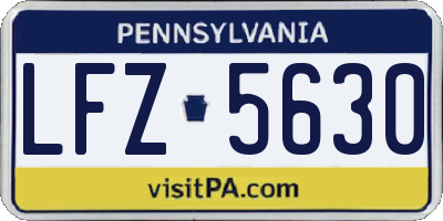 PA license plate LFZ5630