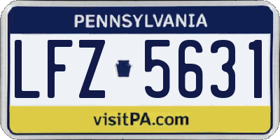 PA license plate LFZ5631