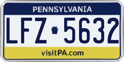 PA license plate LFZ5632