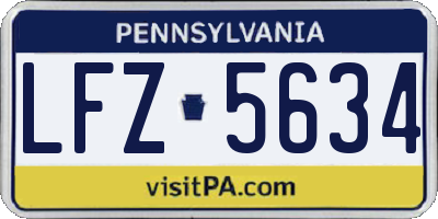 PA license plate LFZ5634