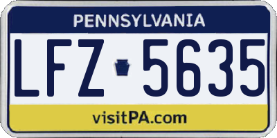 PA license plate LFZ5635