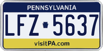 PA license plate LFZ5637