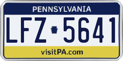 PA license plate LFZ5641