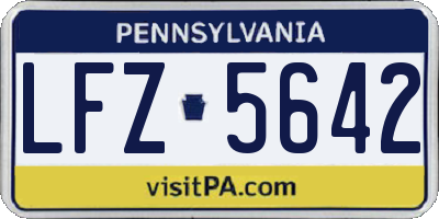 PA license plate LFZ5642
