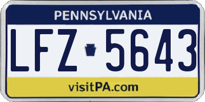 PA license plate LFZ5643
