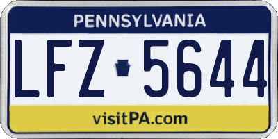 PA license plate LFZ5644