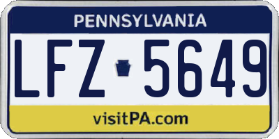 PA license plate LFZ5649