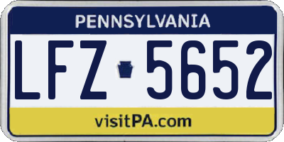 PA license plate LFZ5652