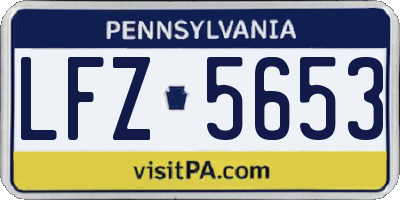 PA license plate LFZ5653
