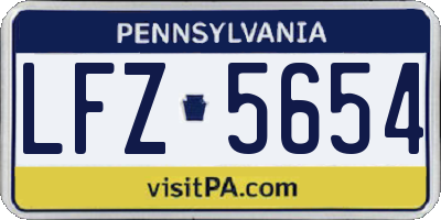 PA license plate LFZ5654