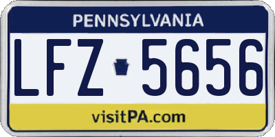PA license plate LFZ5656