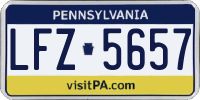 PA license plate LFZ5657