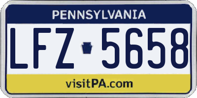 PA license plate LFZ5658