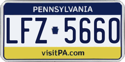 PA license plate LFZ5660