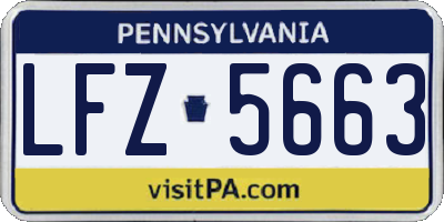 PA license plate LFZ5663