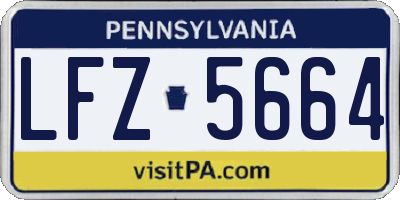 PA license plate LFZ5664