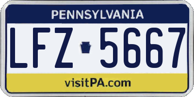 PA license plate LFZ5667