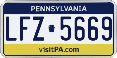 PA license plate LFZ5669