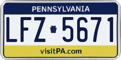 PA license plate LFZ5671