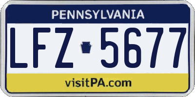 PA license plate LFZ5677